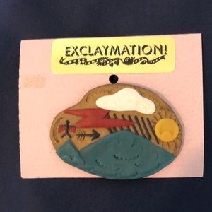 Unique clay pin by Exclaymation